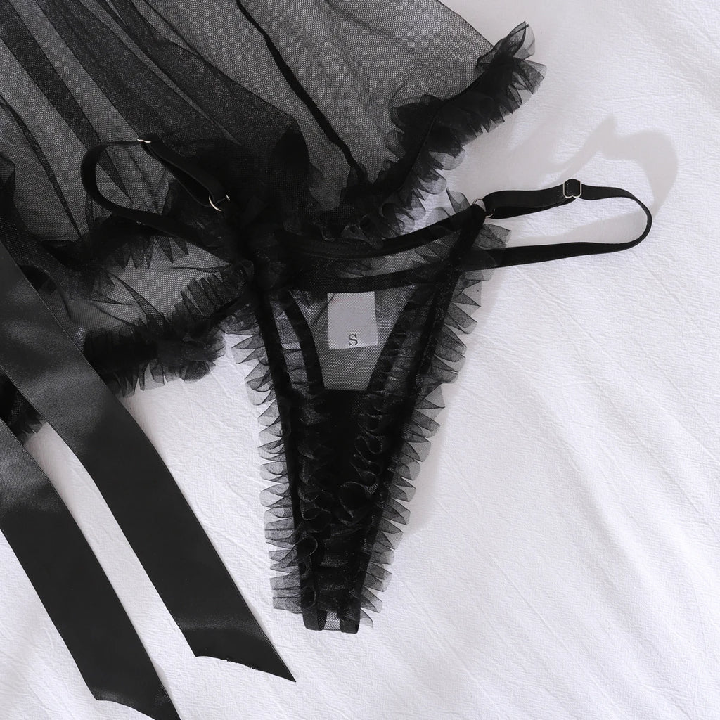 Pure Desire Mesh See Through Tulle Set