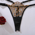 Exotic Gold Embroidered 2PC Bra Set