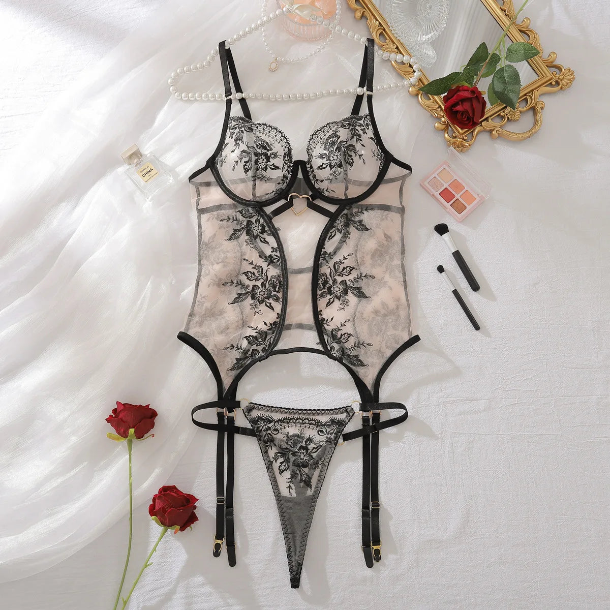 Exotic Transparent Boudoir Lace Corset