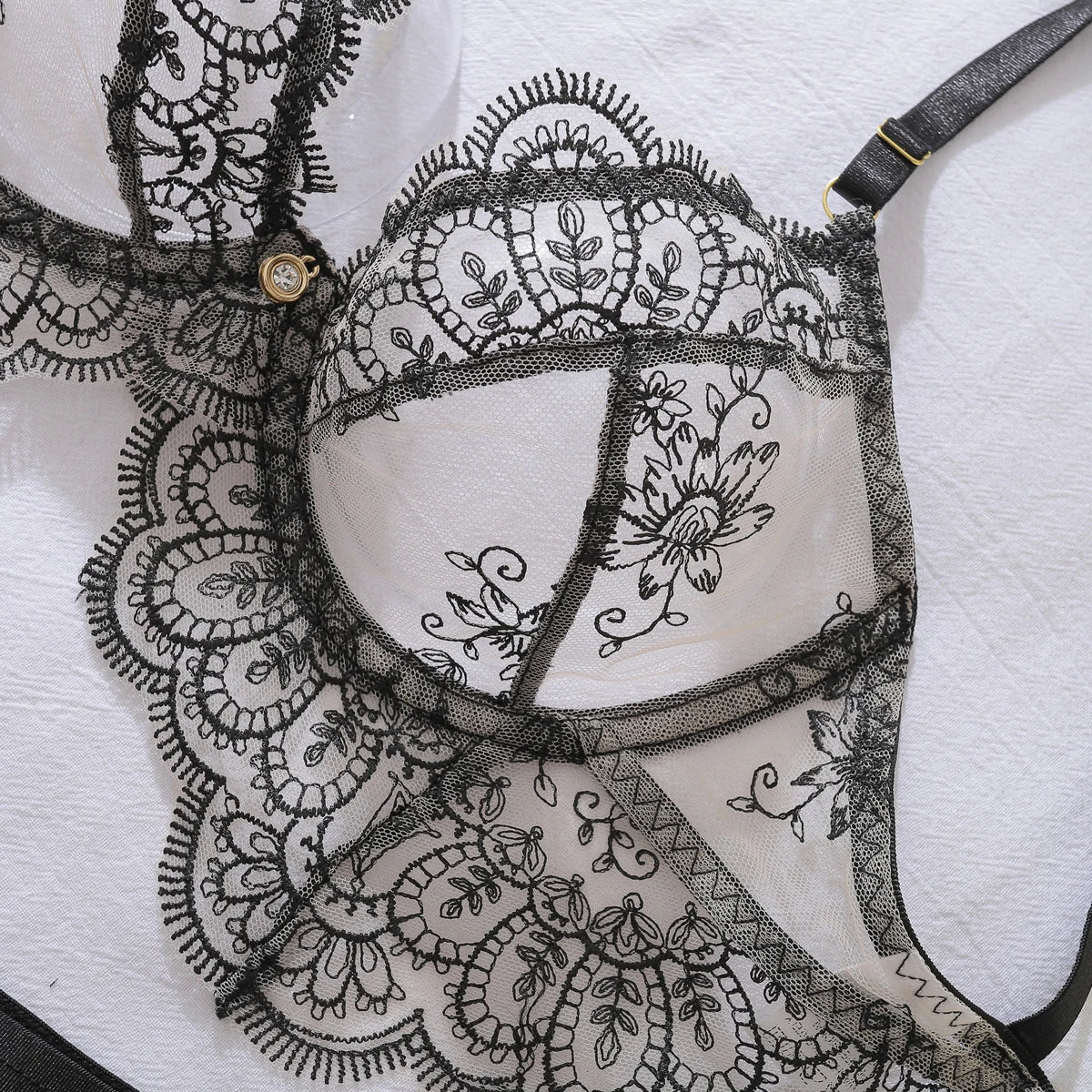 Sheer Lace Eyelash Bra Hilitos Set
