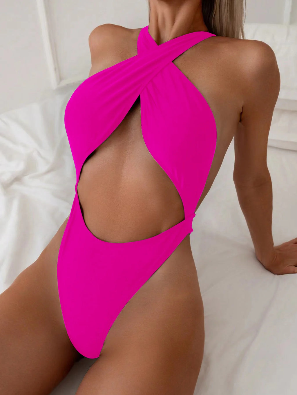 Elegant Cropped Halter High Waist Bikini