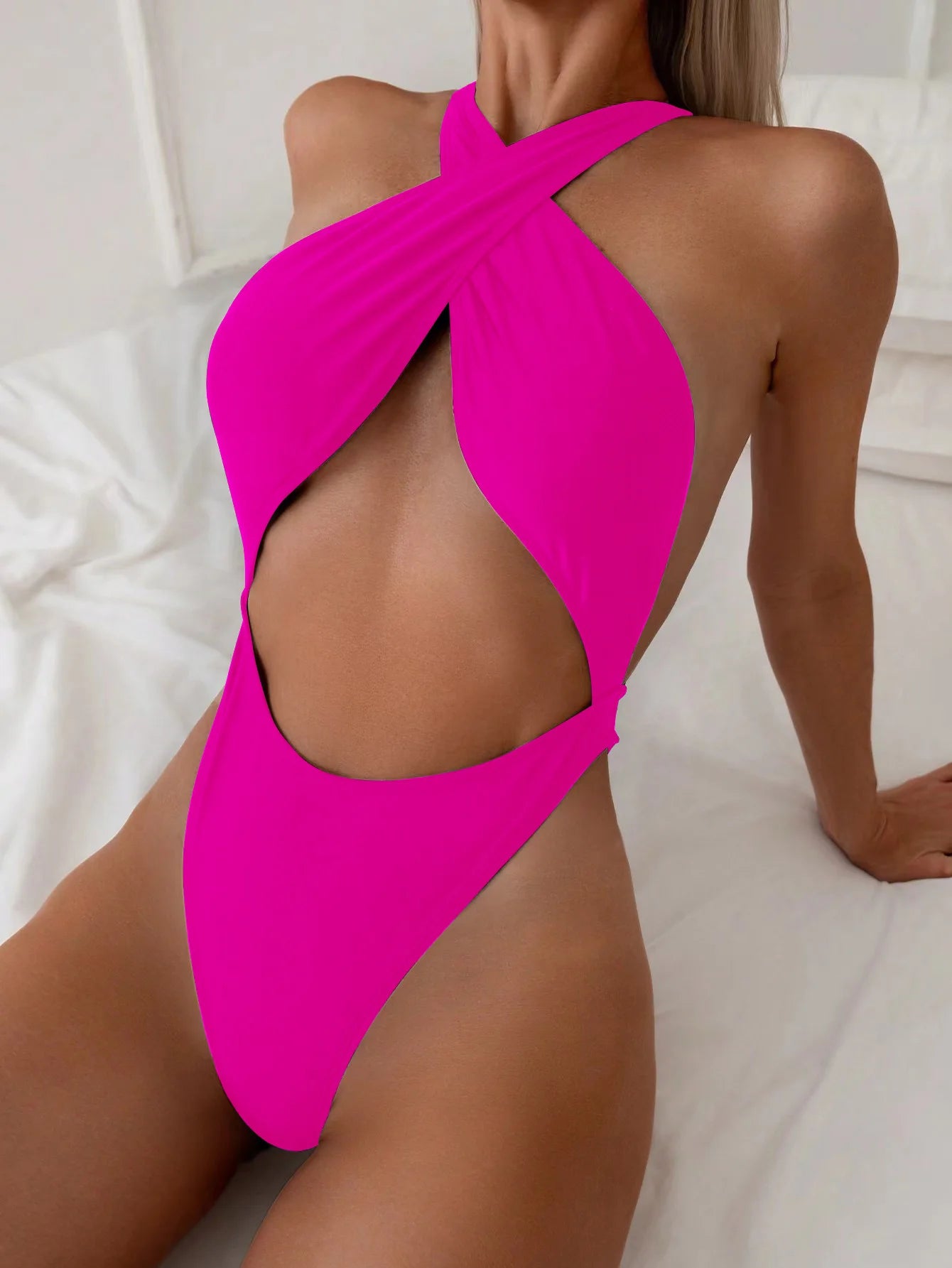 Elegant Cropped Halter High Waist Bikini