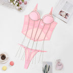 Sensual Fancy Rhinestone 2 PCs Corset