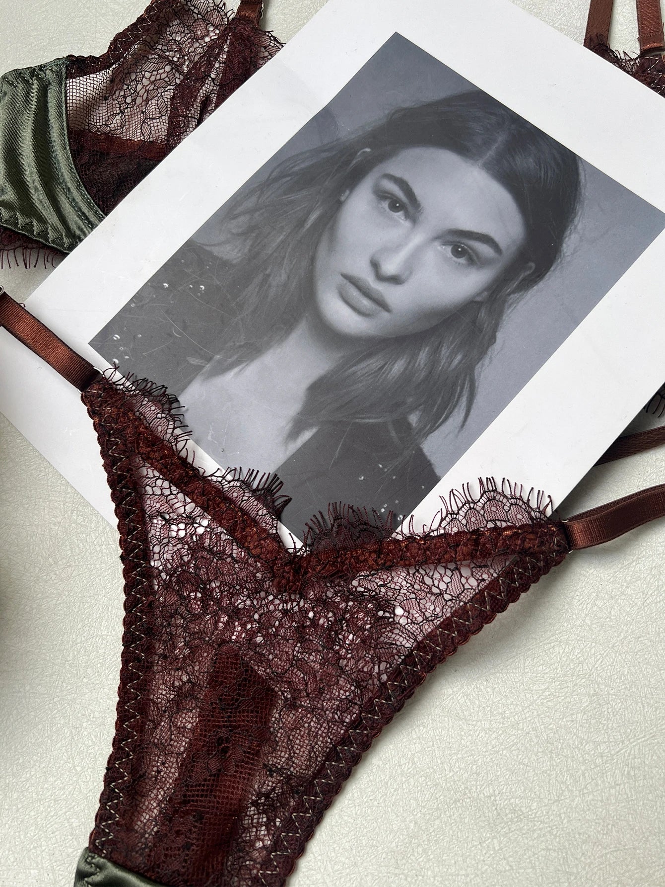 Elegant Satin Patchwork Bra Set