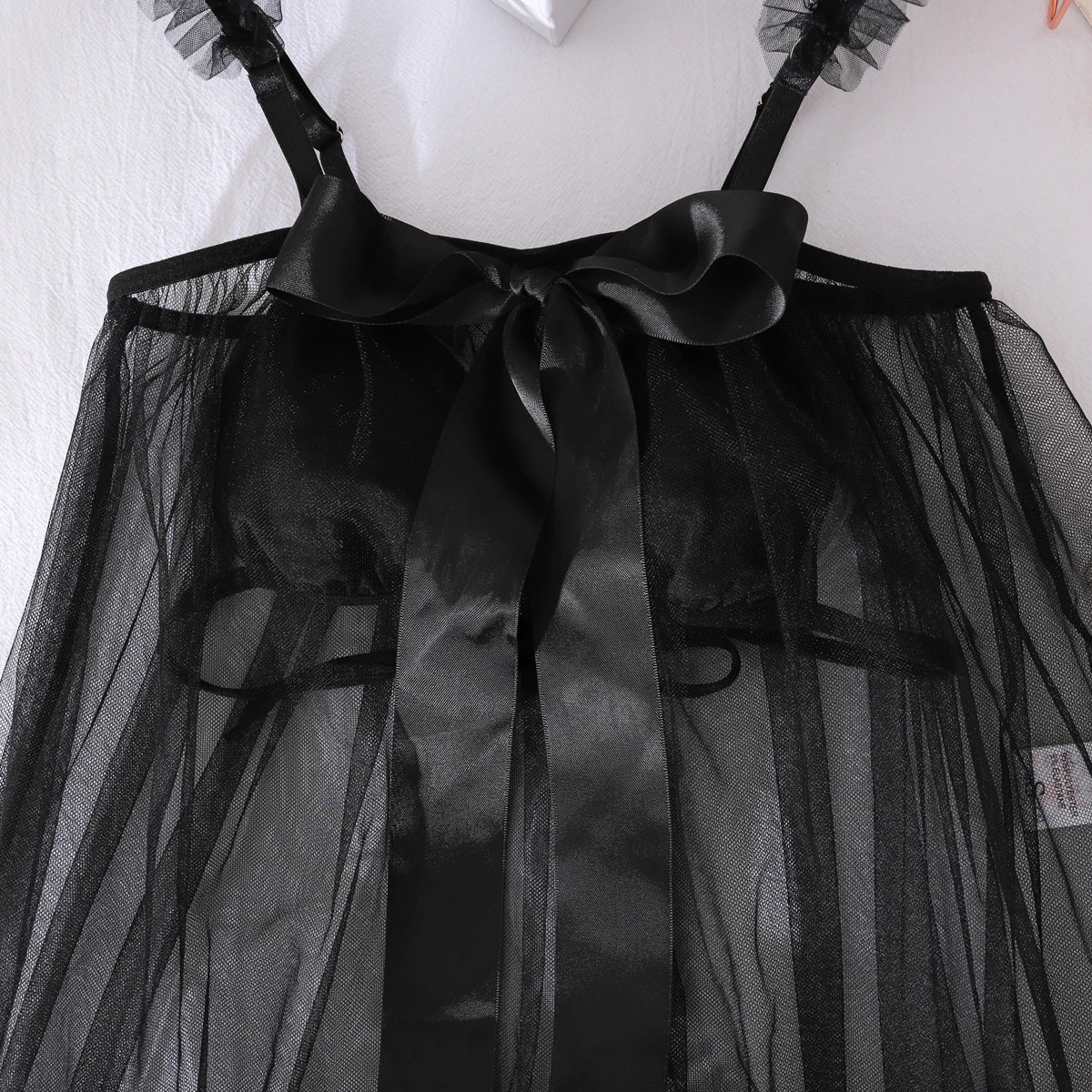 Pure Desire Mesh See Through Tulle Set