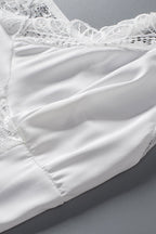 Lace Hollow Out Satin Babydoll
