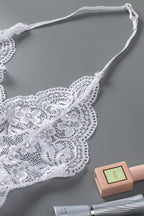 Scalloped V Neck Floral Lace Teddy Lingerie