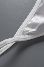 Lace Hollow Out Satin Babydoll
