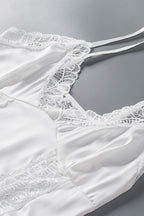 Lace Hollow Out Satin Babydoll