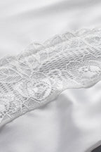 Lace Hollow Out Satin Babydoll
