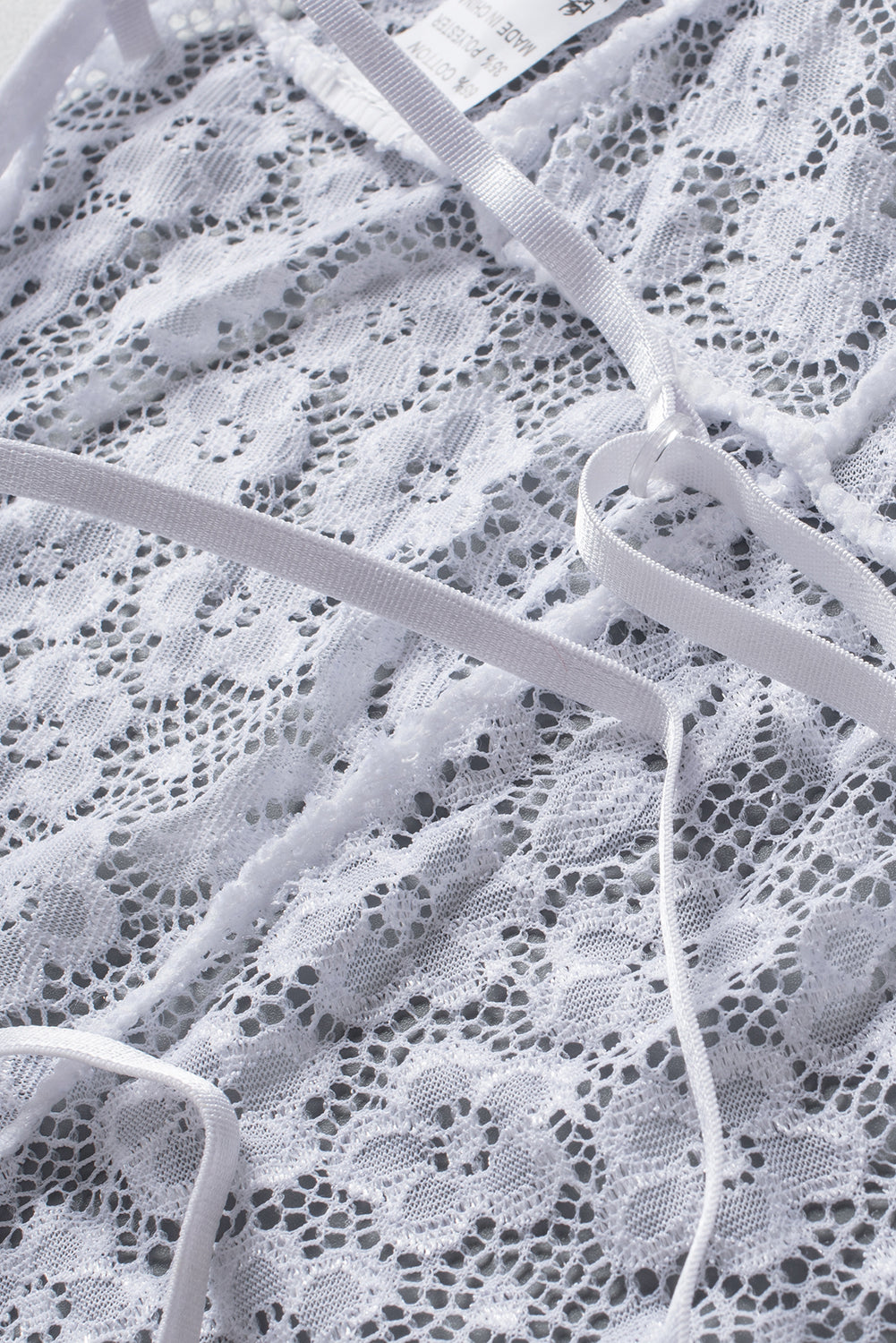 Scalloped V Neck Floral Lace Teddy Lingerie