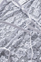 Scalloped V Neck Floral Lace Teddy Lingerie