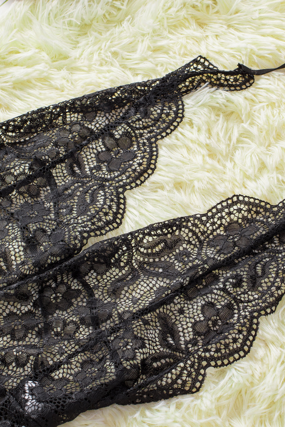 Scalloped V Neck Floral Lace Teddy Lingerie