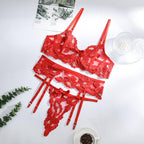 Rose Sensual Floral Embroidery 3pc Set