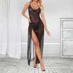 Sexy Goddess Lace Long Slit Nightgown