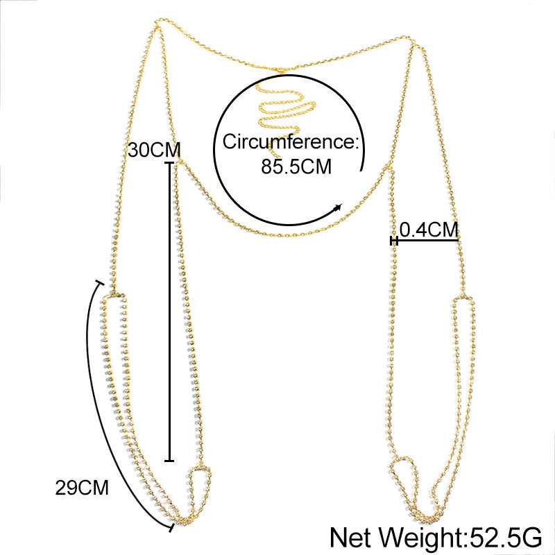 Exotic Multi Layer Rhinestone Thigh Harness Chain