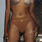 Exotic Multi Layer Rhinestone Thigh Harness Chain