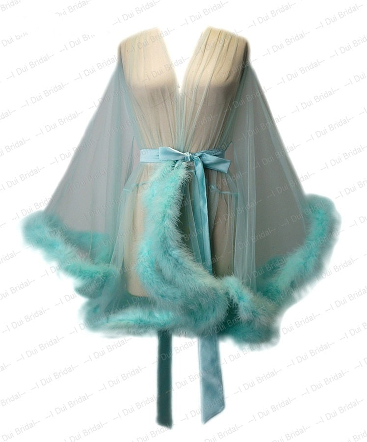 Cotton Candy Feather Boudoir Robe
