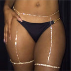 Exotic Multi Layer Rhinestone Thigh Harness Chain