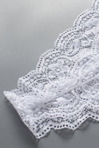 Scalloped V Neck Floral Lace Teddy Lingerie