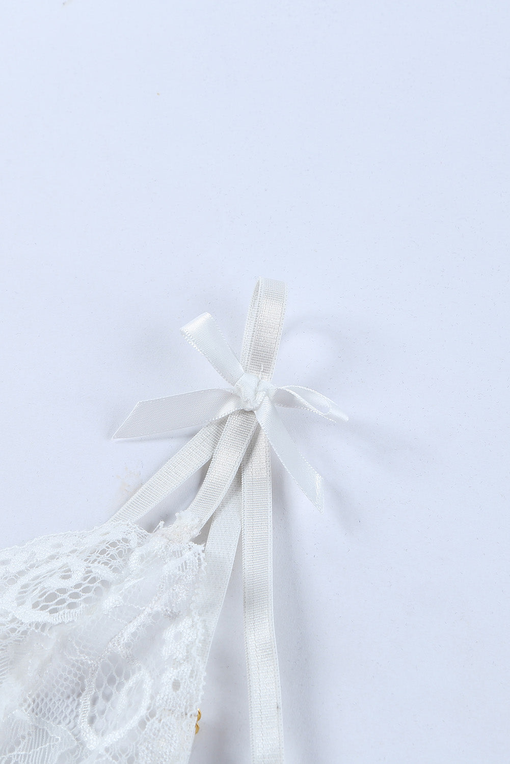 3pcs Strappy Bow Knot Lace Lingerie Set
