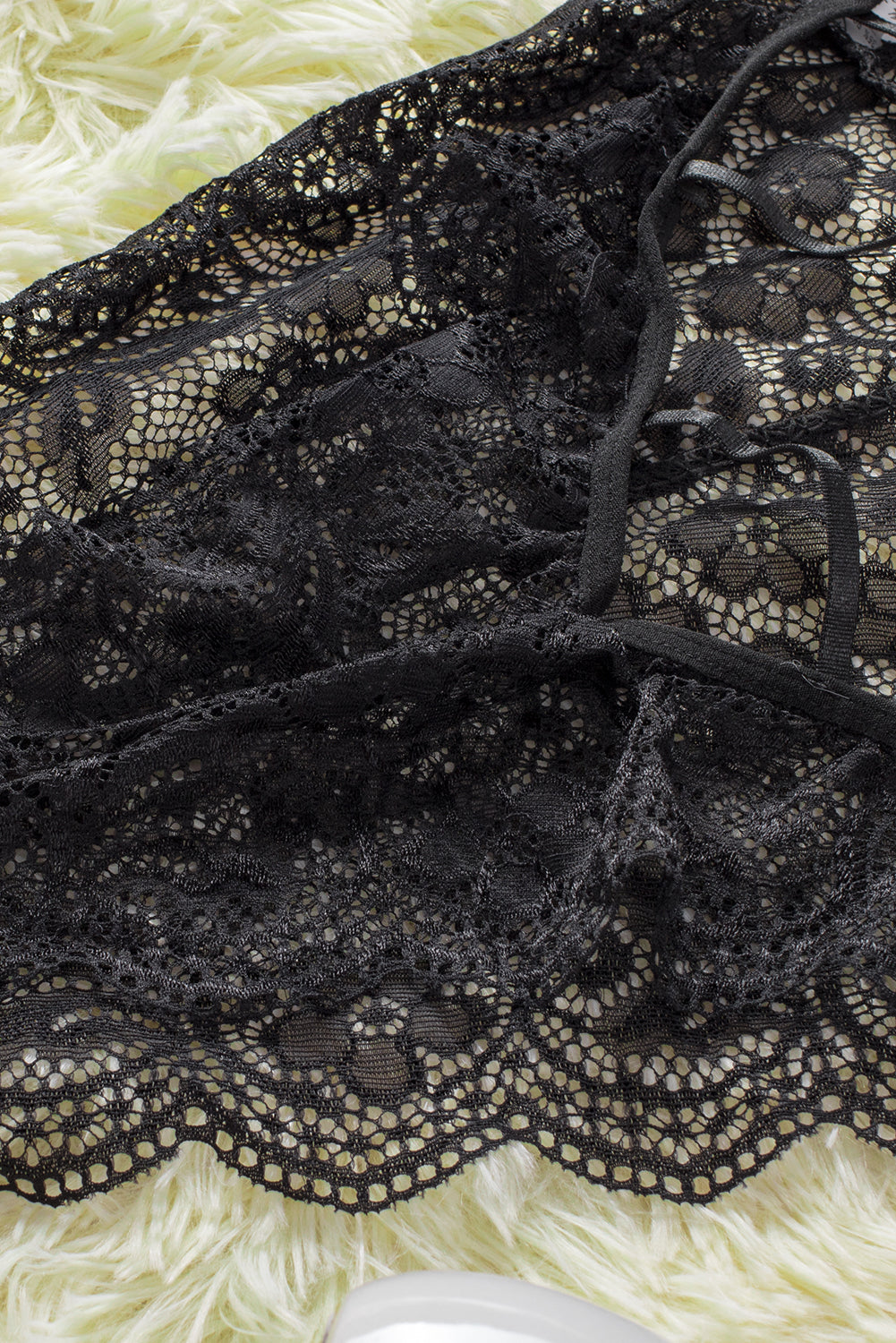 Scalloped V Neck Floral Lace Teddy Lingerie