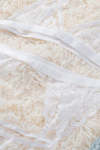 3pcs Lace Patch Strappy Bra Thong Lingerie Set with Garter Belt