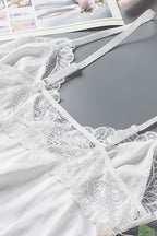 Lace Hollow Out Satin Babydoll