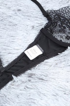 Sheer Lace Bra and Panty Set with Garter Belts