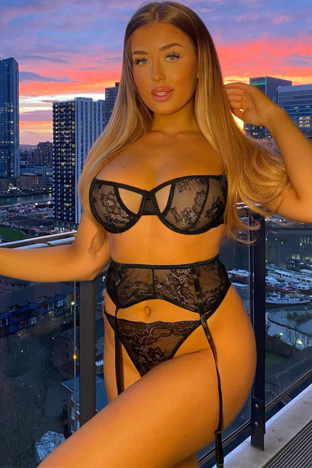 3pcs Lace Bralette and Panty Set