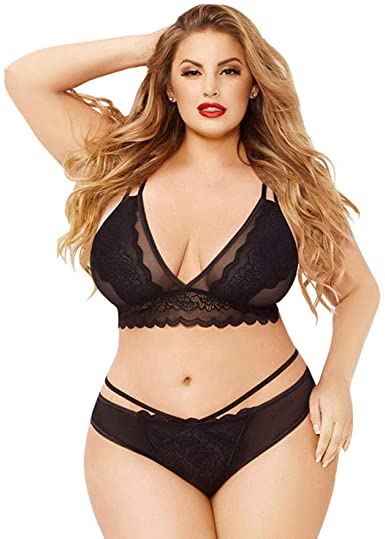 Sexy Plus Size 2 Piece Lingerie Set